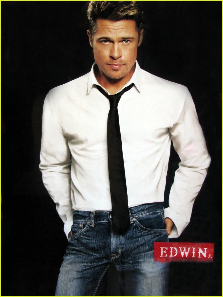 Brad Pitt Jeans. rad-pitt-edwin-jeans-ad