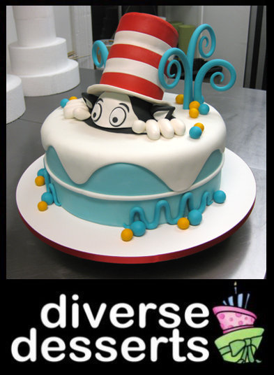 cat in a hat cake. We love the Cat in the Hat, we love Dr. Seuss and we especially love cake.